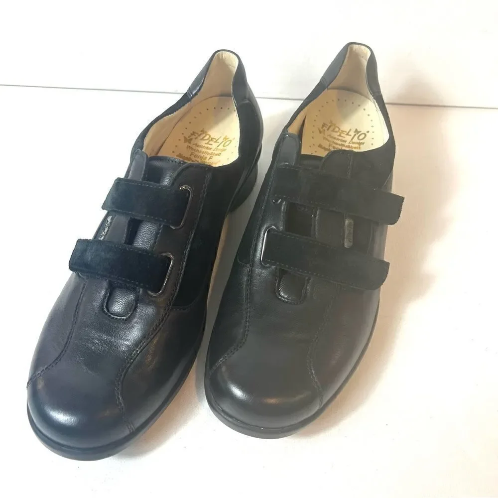 Fidelio Fenja F Magic Stretch Women’s Black Leather Orthotic Shoes UK 6.5 US 8.5